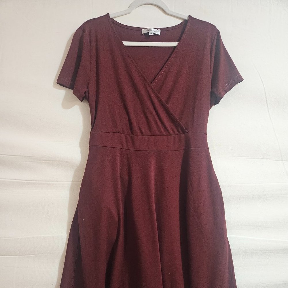 Surplice A-line cotton dress with POCKETS!